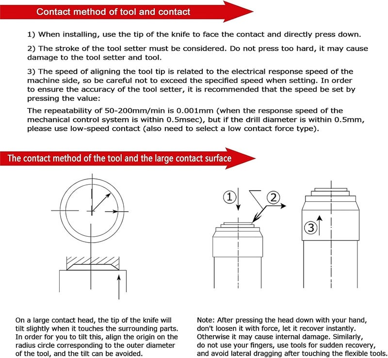 woobles Touch Sensor Gauge, NC Z Axes Tool Setter Carbide Probe with Connection Cable for CNC Equipments - Image 2